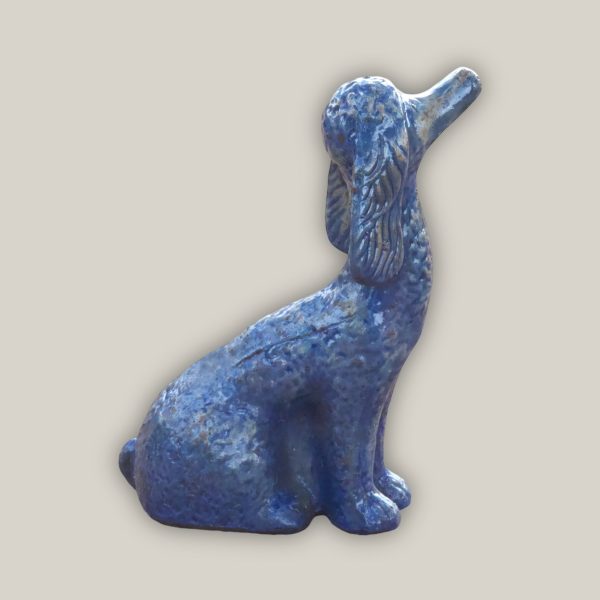 606R19 - Midnight Blue Long-Eared Dog Pottery Accent Discount