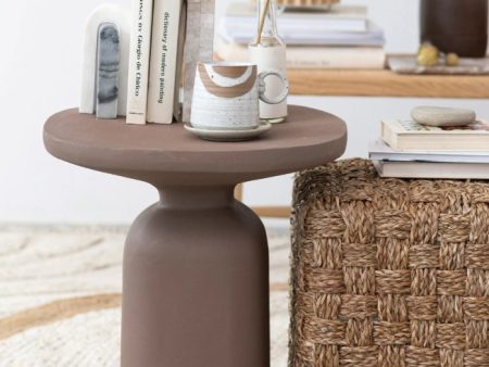 TEXTURED ALUMINUM SIDE TABLE, MATTE MINK COLOR Online