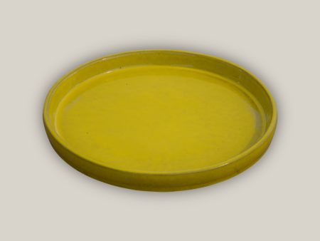 3125L38 - Round | Atomic Yellow Ceramic Plant Saucer | High Fired Ecofriendly Clay - Sizes 8 -19.5  - FREE SHIPPING Online Sale