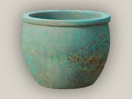 6110H13FS - Turquoise Coral Round Rim Bullet Planter - FREE SHIPPING Online Hot Sale