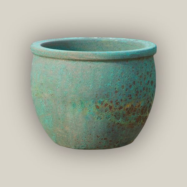 6110H13FS - Turquoise Coral Round Rim Bullet Planter - FREE SHIPPING Online Hot Sale