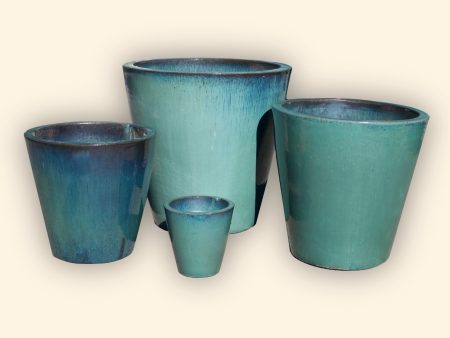 6024H1FS - Turquoise Cone Planter - FREE SHIPPING Hot on Sale