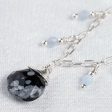 Valparaiso Necklace - obsidian and aquamarine For Sale