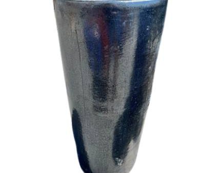 6119H34FS - Glossy Black Tall Cylinder Planter  -FREE SHIPPING For Sale