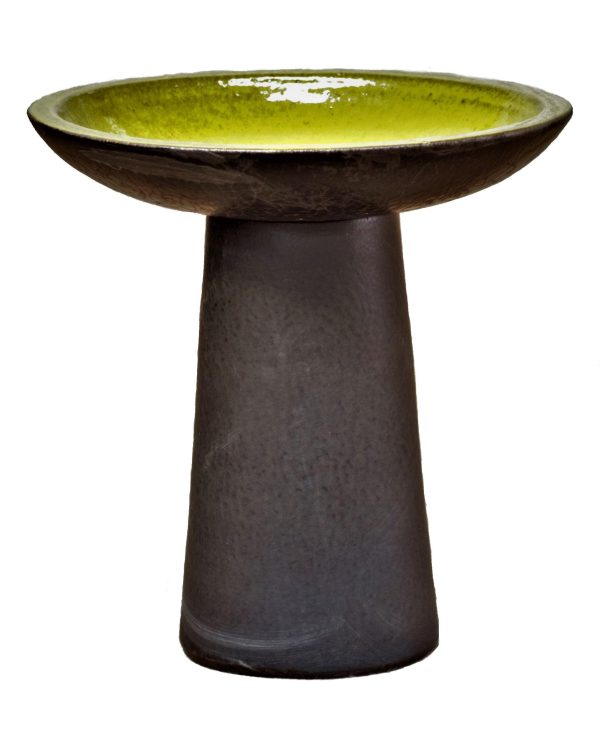 3106L38FS - Ceramic Bird Bath -  Atomic Yellow Top and Black Stand - FREE SHIPPING Online Hot Sale