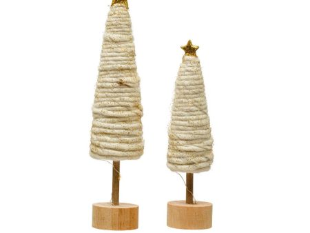 WOOL GLITTER TREE WITH LED & GOLD STAR For Discount