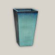 6018H1FS - Turquoise Square Wedge Planter - FREE SHIPPING Fashion