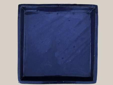 3127L15FS - Square | Dark Blue Ceramic Plant Saucer | High Fired Ecofriendly Clay - Sizes 7 -15  - FREE SHIPPING Supply