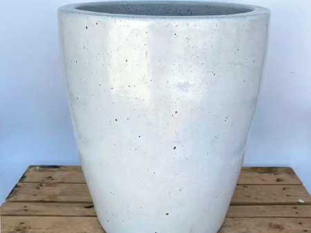 6055H25 - White  Short Tapered Cylinder Planter Online Sale