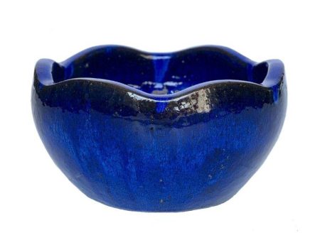 9859C1A - Cobalt Blue Wavy Rim Low Bowl Supply