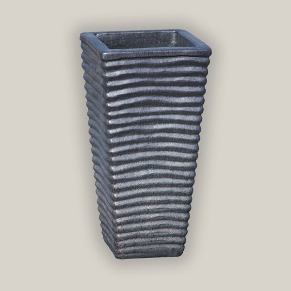 8096N14 - Matte Black Ripple Wedge Planter Online Sale