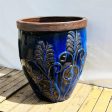 9248C1FS - Cobalt Blue Ceramic Flower Vines Planter - FREE SHIPPING Hot on Sale