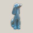 606R1A - Antique Aqua Long-Eared Dog Pottery Accent For Sale