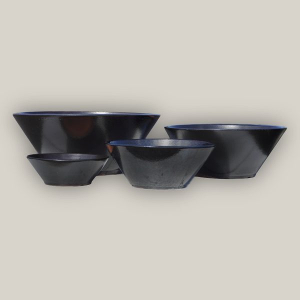 372L1F - Black Low Wide Planter- FREE SHIPPING For Cheap