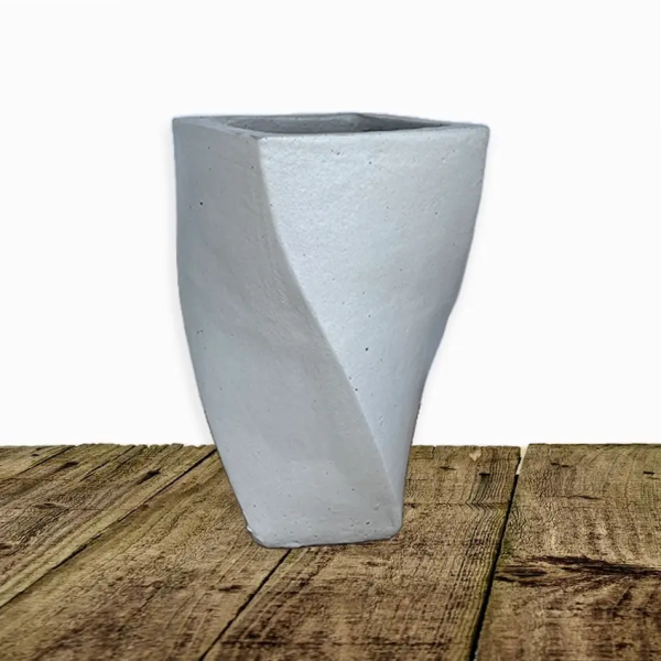 8086N12 - White Twisted Ceramic Pot Sale