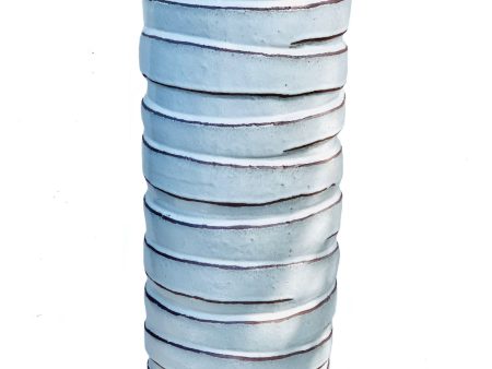 8403N43 - Antique White Striped Cylinder Ceramic Planter Hot on Sale