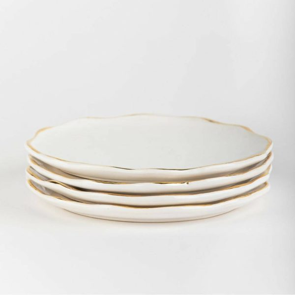 Dinner Plate Gold Luna Set Supply