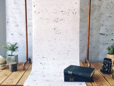 CONCRETE PAINTED WHITE WALLPAPER - PAPIER PÊINT BLANC BÉTON Online Hot Sale