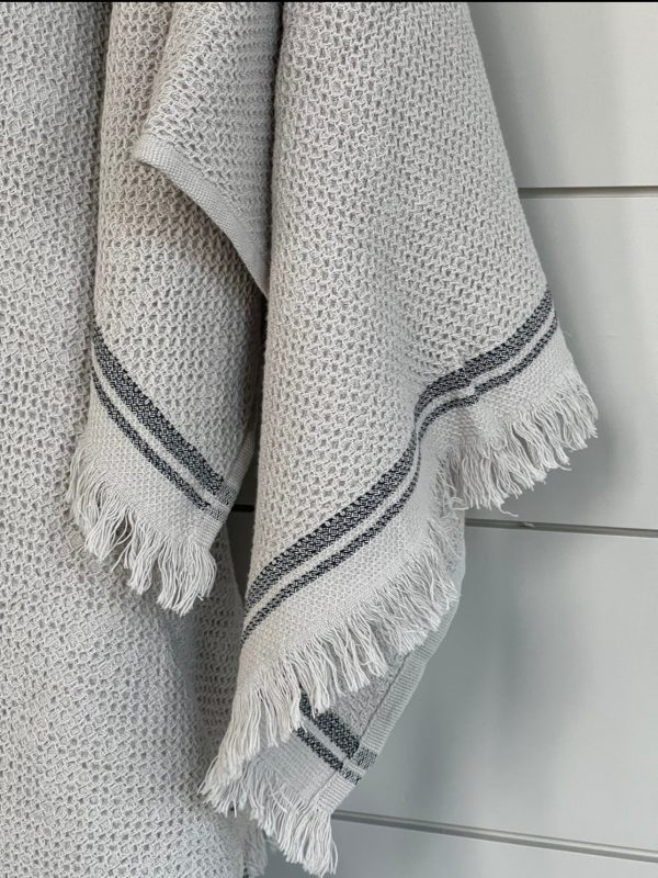 PARGA WAFFLE TURKISH TOWEL - STONE GREY on Sale