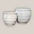 653R9FS - Atlantis White Tapered Rustic Planter - FREE SHIPPING For Sale