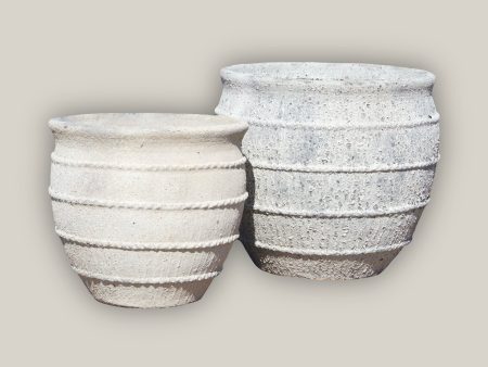 653R9FS - Atlantis White Tapered Rustic Planter - FREE SHIPPING For Sale