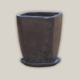 3052L80FS - Speckled Black Tapered Square Planter with Saucer FREE SHIPPING Discount