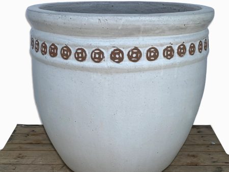 9054C35FS - Antique White Coin Pot - FREE SHIPPING For Sale