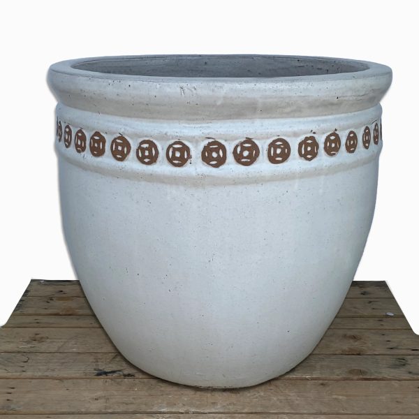 9054C35FS - Antique White Coin Pot - FREE SHIPPING For Sale