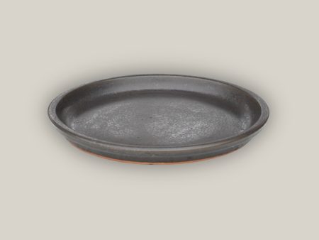 6135H33FS - Round | Matte Black Ceramic Plant Saucer | High Fired Ecofriendly Clay - Sizes 8 -24  - FREE SHIPPING Discount