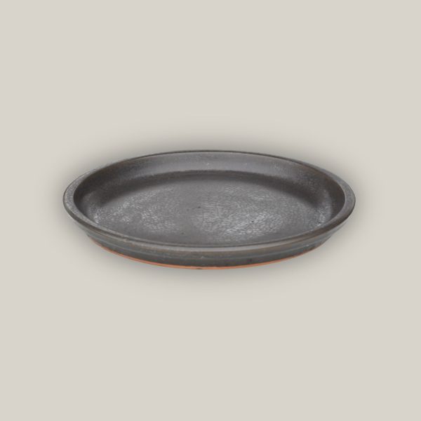 6135H33FS - Round | Matte Black Ceramic Plant Saucer | High Fired Ecofriendly Clay - Sizes 8 -24  - FREE SHIPPING Discount