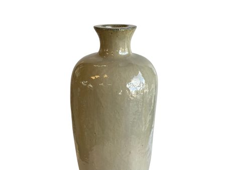 5111N7 - Cream Ceramic Tall Tapered Vase Pot Cheap