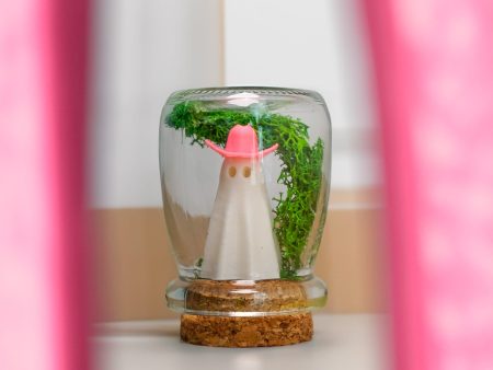 Ghost in a Bottle with Pink Cowboy Hat Fashion