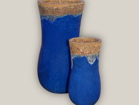 8206S51 - Angkor Blue Ceramic Peanut Planter For Discount