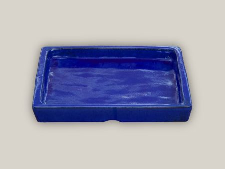 3127L17FS - Square | Falling Blue Ceramic Plant Saucer | High Fired Ecofriendly Clay - Sizes 8 -15  - FREE SHIPPING Cheap