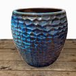 6105H1 - Turquoise Honeycomb Planter For Sale