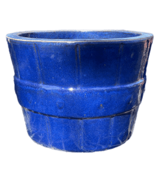 8457N70 - Antique Blue Ceramic Barrel Planter Supply