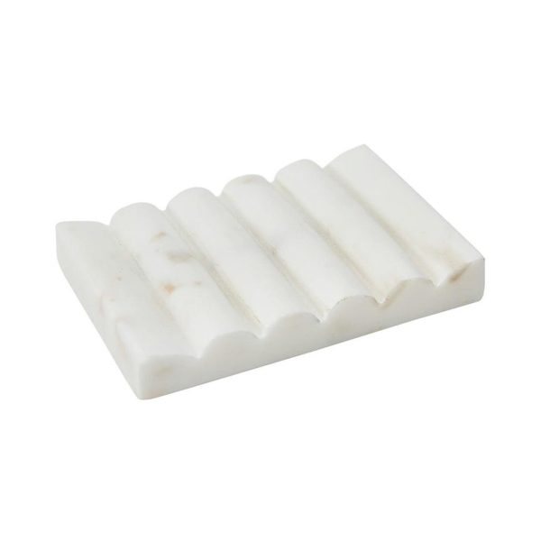 CARVED MARBLE SOAP DISH, WHITE on Sale