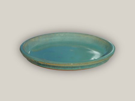 6135H1FS - Round | Turquoise Ceramic Plant Saucer | High Fired Ecofriendly Clay - Sizes 8 -24  - FREE SHIPPING For Sale