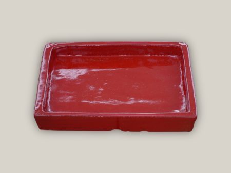 3127L14FS - Square | Bright Red Ceramic Plant Saucer | High Fired Ecofriendly Clay - Sizes 8 -15  - FREE SHIPPING Fashion