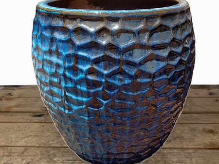 6105H1FS - Turquoise Honeycomb Planter - FREE SHIPPING For Discount