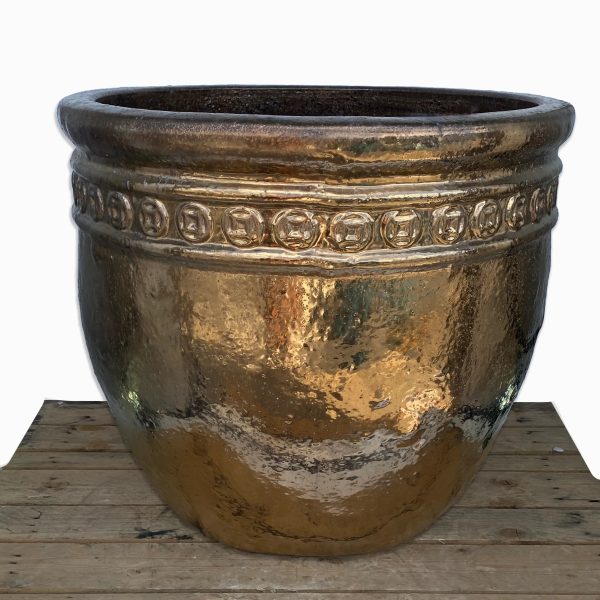 9054P17 - 18K Gold Coin Pot For Cheap