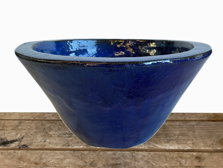 8161N8FS - Blue Ceramic Cone Bowl Planter - FREE SHIPPING Online now