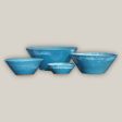 372L52A - Cream on Sky Blue Low Wide Planter-FREE SHIPPING Hot on Sale