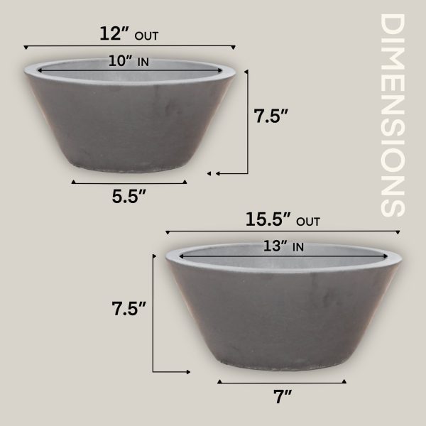 6028H33FS - Matte Black Low Cone Pot - FREE SHIPPING on Sale