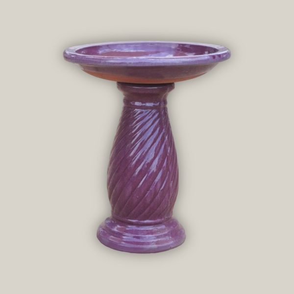 307MFS - Small Ornate Ceramic Bird Bath- FREE SHIPPING on Sale