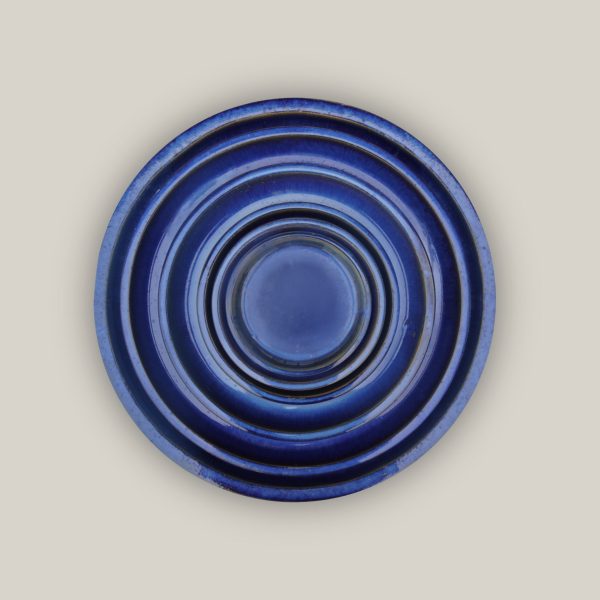 6135H47FS - Round | Blue Ceramic Plant Saucer | High Fired Ecofriendly Clay - Sizes 8 -24  - FREE SHIPPING For Discount