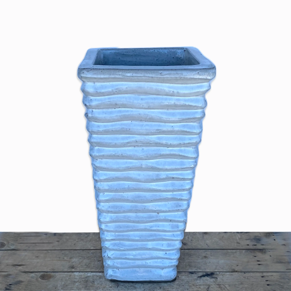 8096N12 - White Ripple Wedge Planter Online Sale