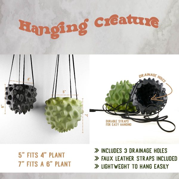 The Creature Orb Hanging Planter Pot With Drainage For Discount