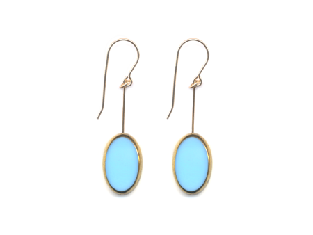 Blue Oval Earrings For Cheap