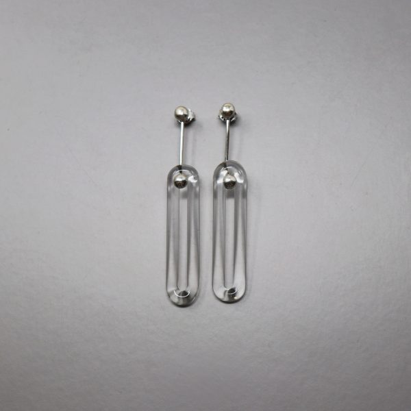 Barbell Earrings with Sterling Silver Online now